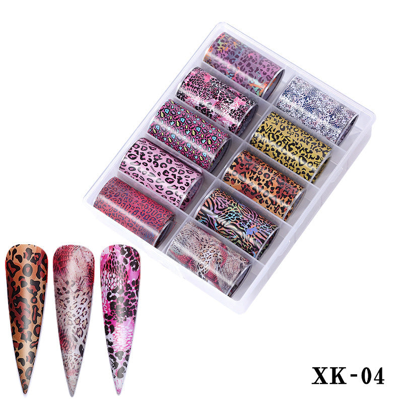 Multicolored and Multipatterned Nail Wraps 10 Piece Set