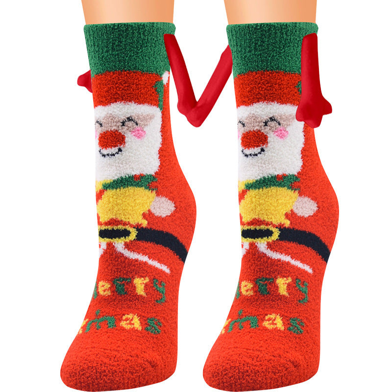 Adorable 3D Soft Fleece Crew Socks with Penguin Designs