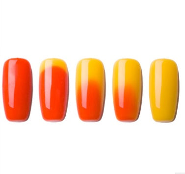 Ombre kleur korte stompe kist nagels in verschillende kleuren