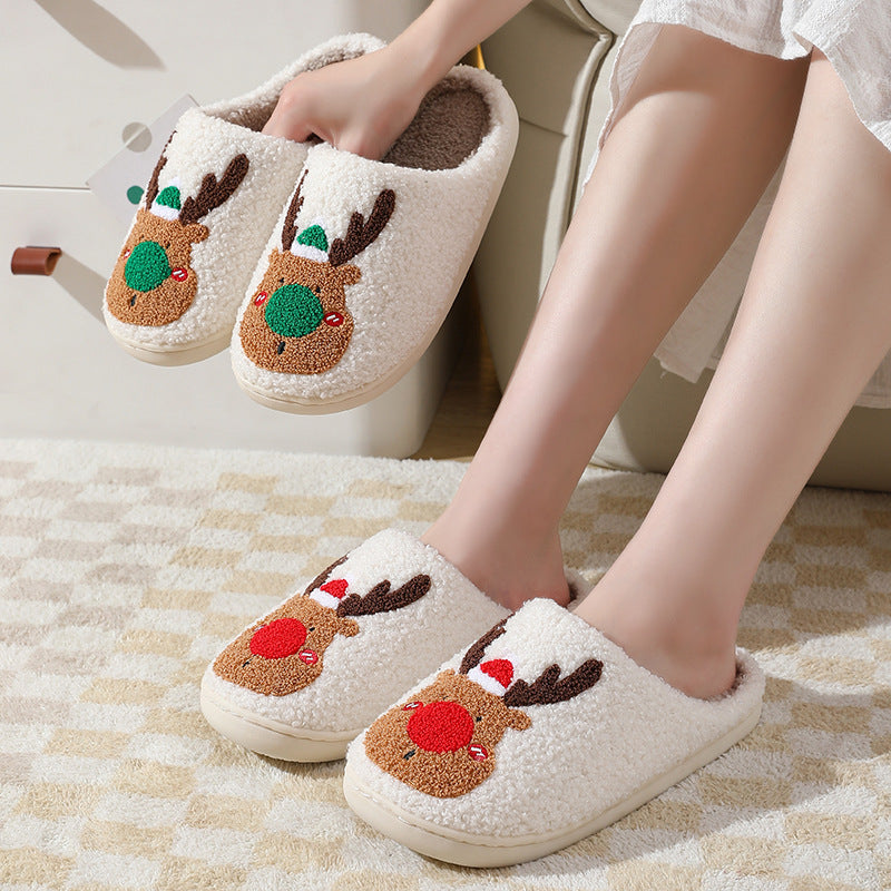 Soft and Warm Fleece Lined Christmas Themed Slip on Slippers