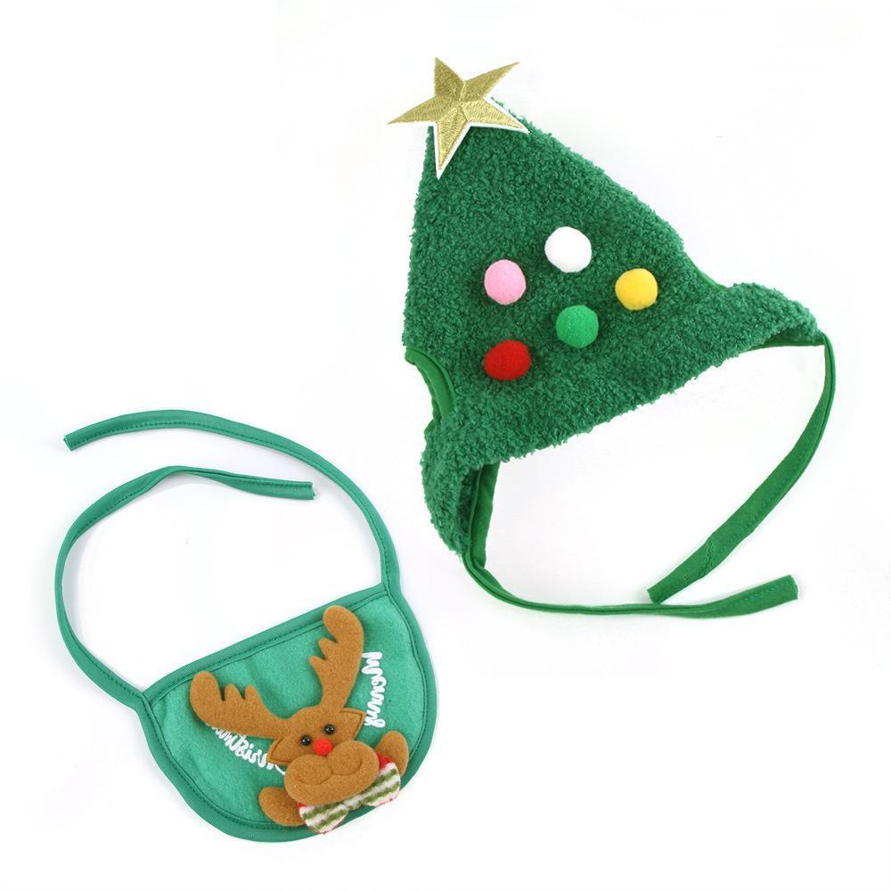 Adorable Pet Christmas Outfits with Stars and Puffballs