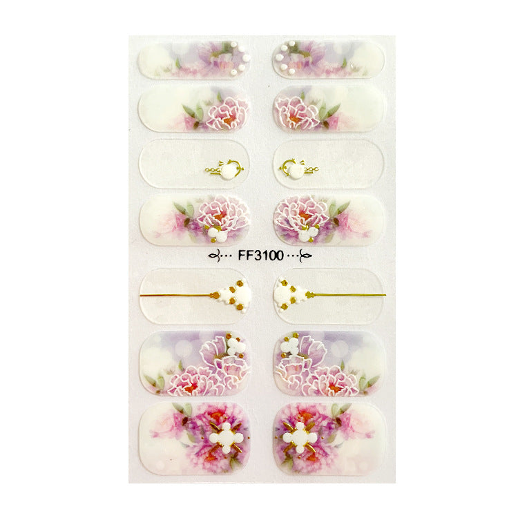 Women's Gemstone Inspired Almond Shaped Nails Stickers in Multiple Colors