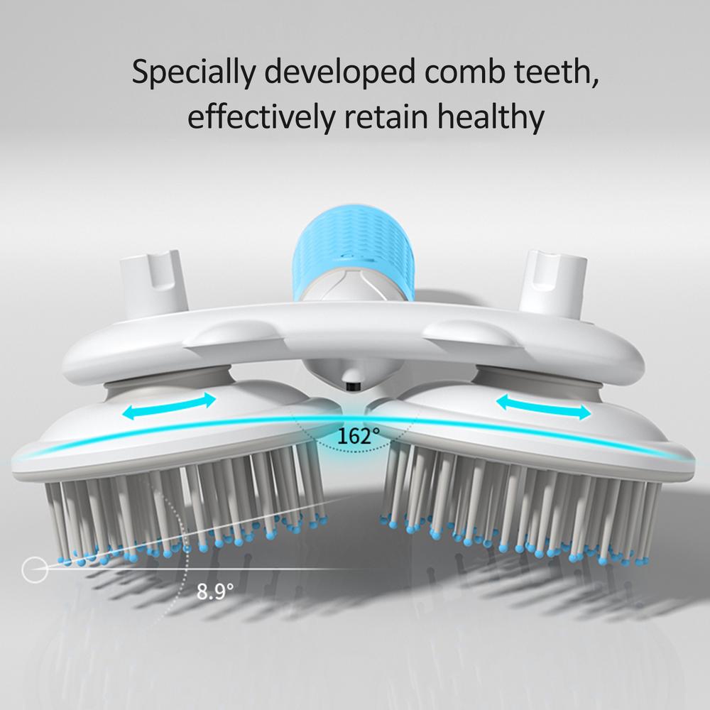 Double Headed Self Cleaning Slicker Brush With Negative Ions