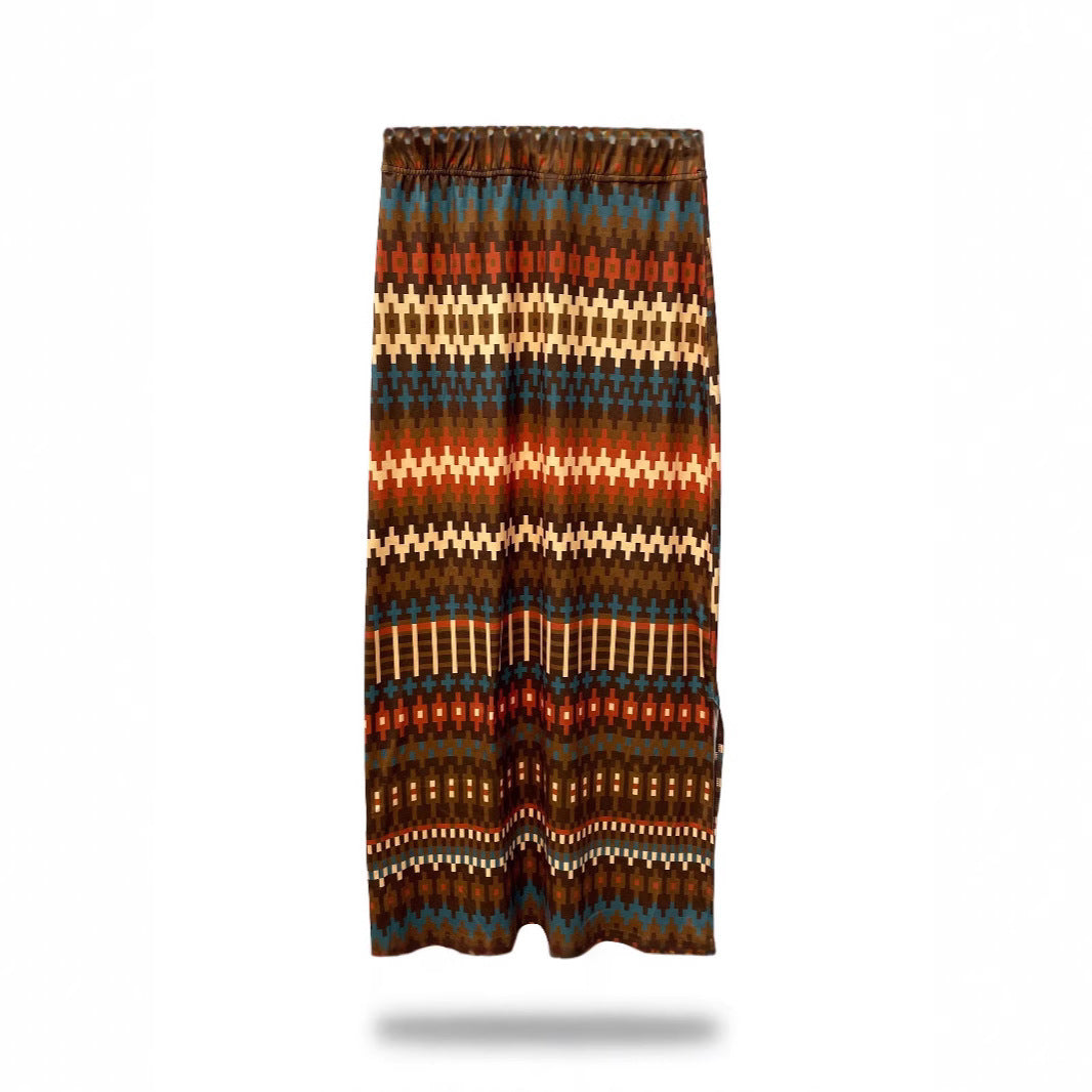 High Waist Printed Slit Skirt For Confident Modern Style