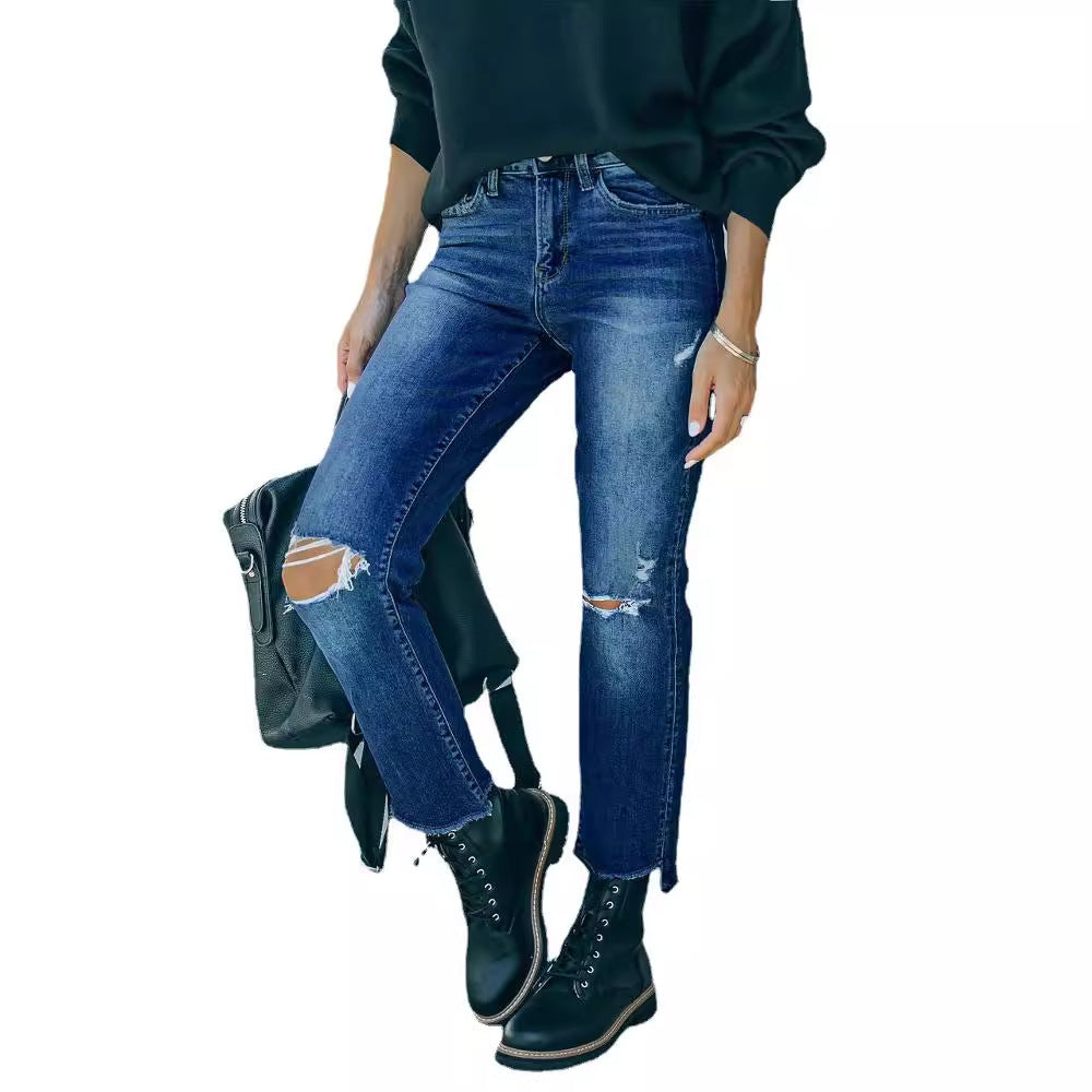 Rebound Slim-Fit-Abflussjeans für das Herbst-Winter-Styling