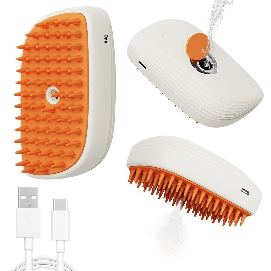 USB Rechargeable Steam Brush Comb For Pet Grooming