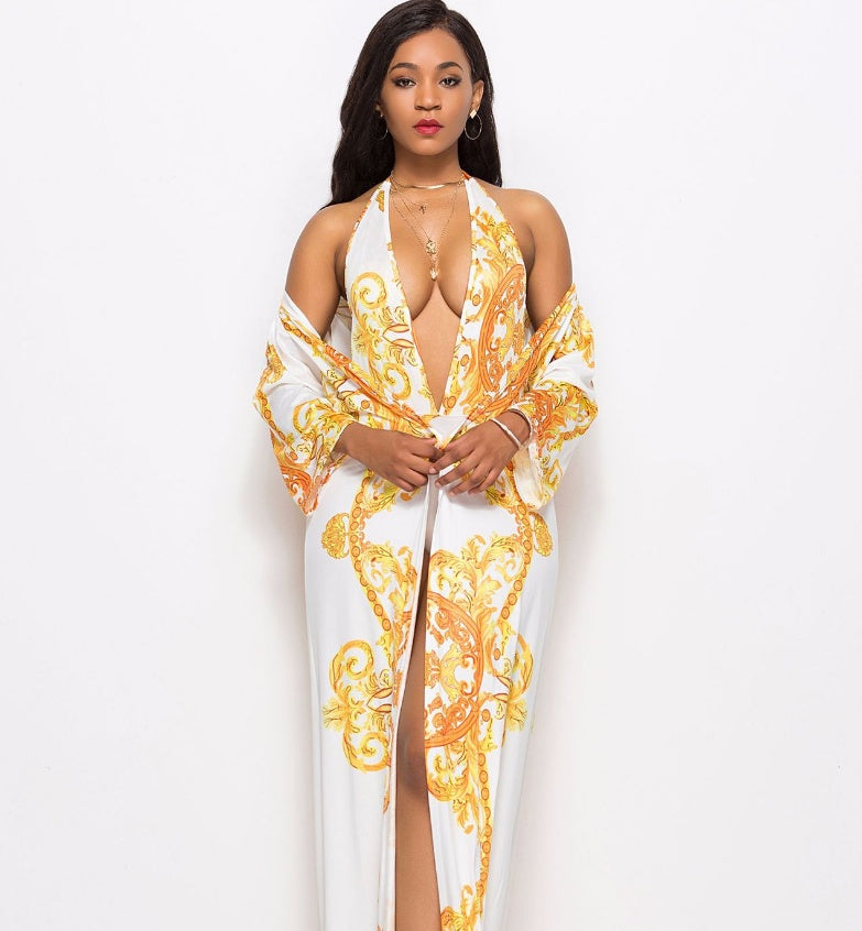 Bikini de Cloak impreso con cubierta ventosa para transiciones elegantes