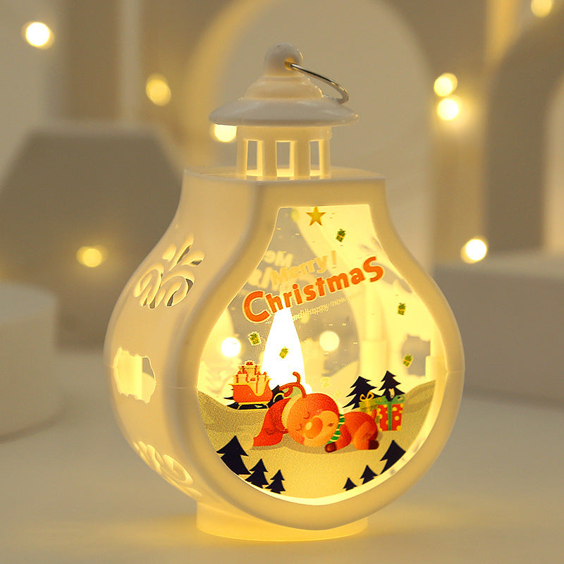 Christmas Themed Snowglobe Style Lamp with LED Light