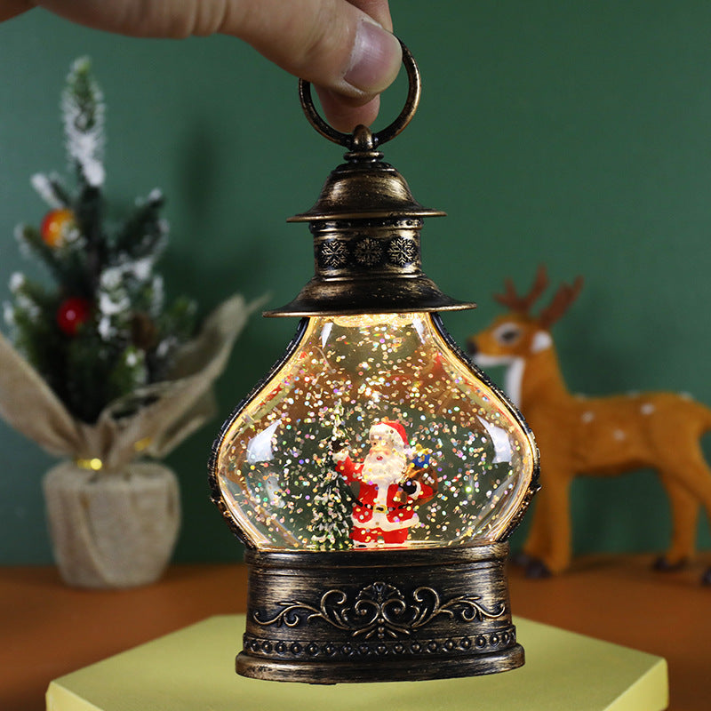 Cute Old Fashioned Christmas Snowglobe with Iron Wrought-Look