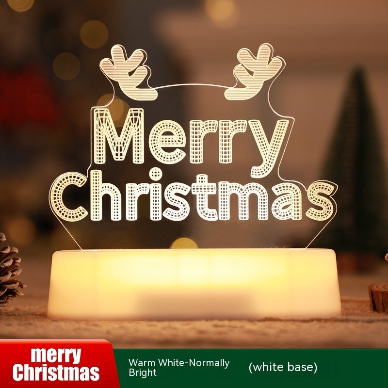 Christmas and New Years Themed LED Acrylic Light Up Table Decorations