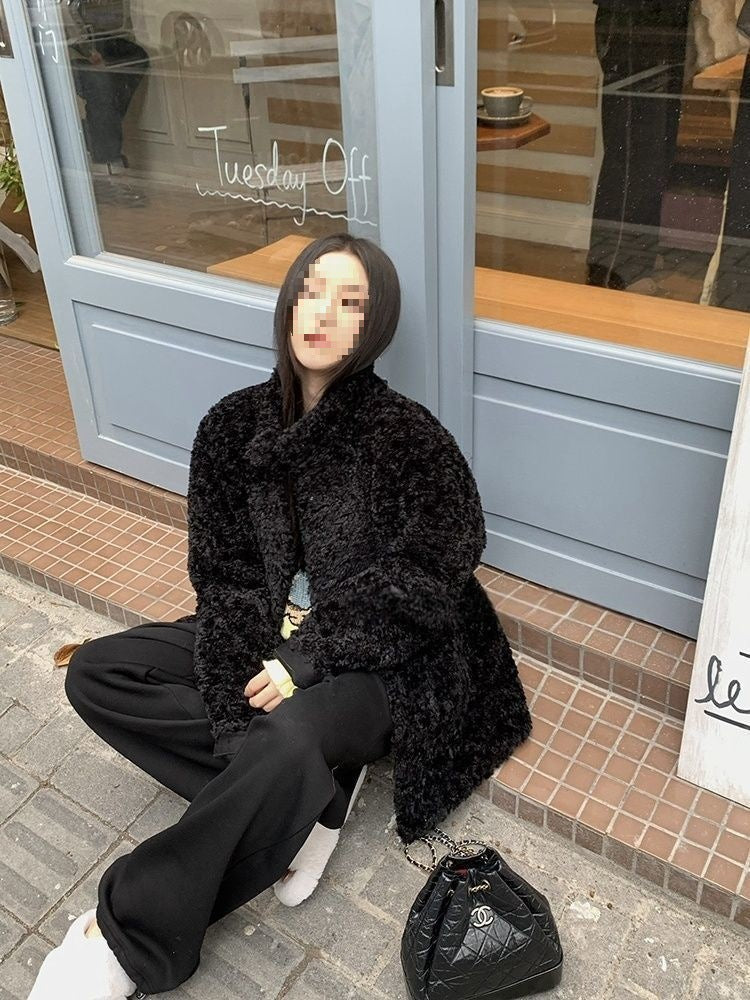 Mid-Length Loose Wool Blend Overcoat For Autumn And Winter