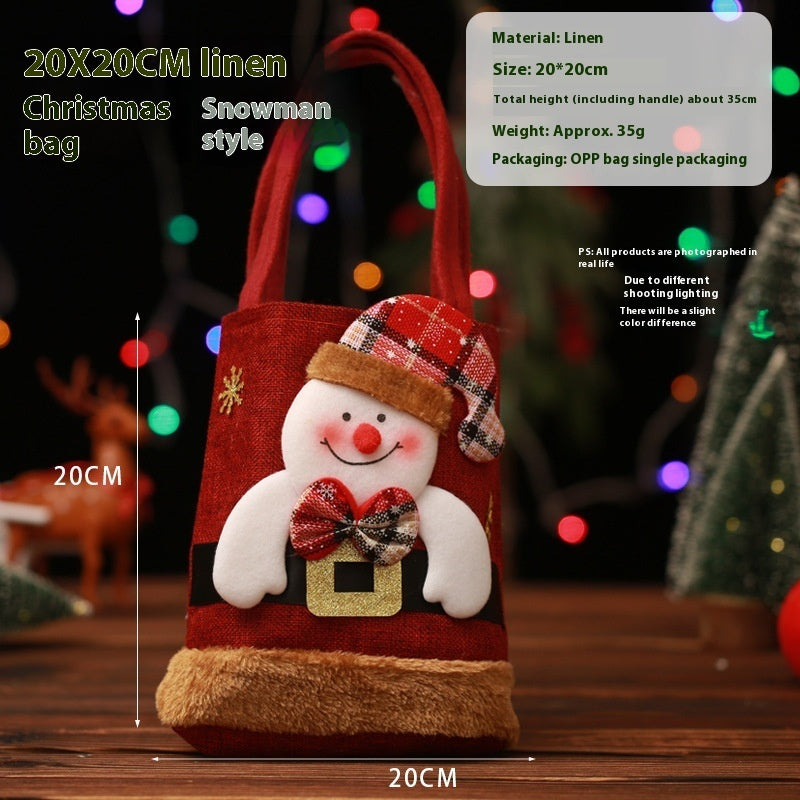 Cute Christmas Sturdy and Strong Reusable Gift Bags with 3D Designs