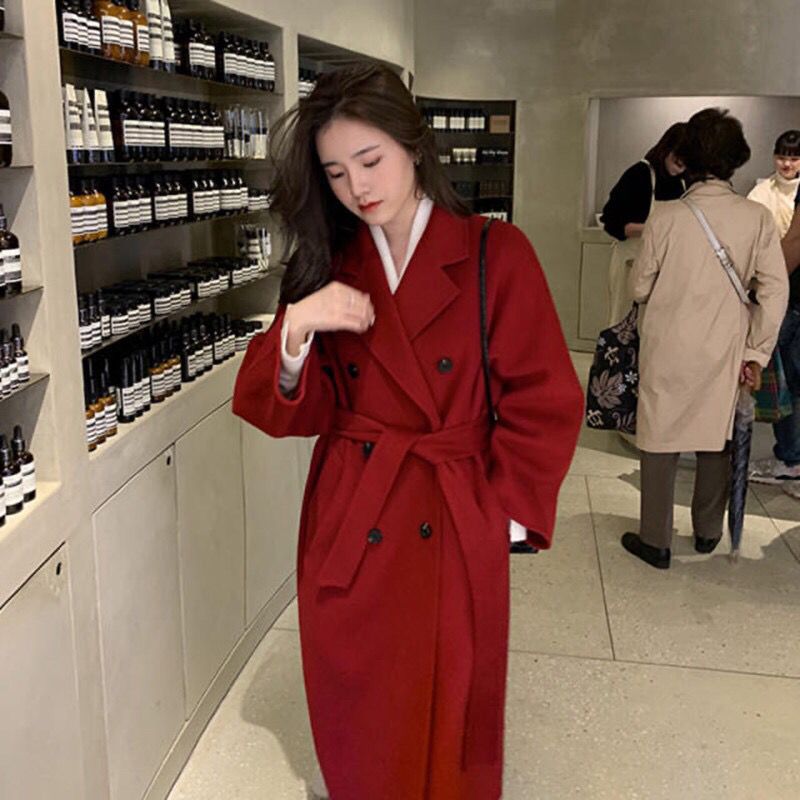 Women's Wool Coat Mid-length Loose Thicken Autumn Winter New Style Overcoat