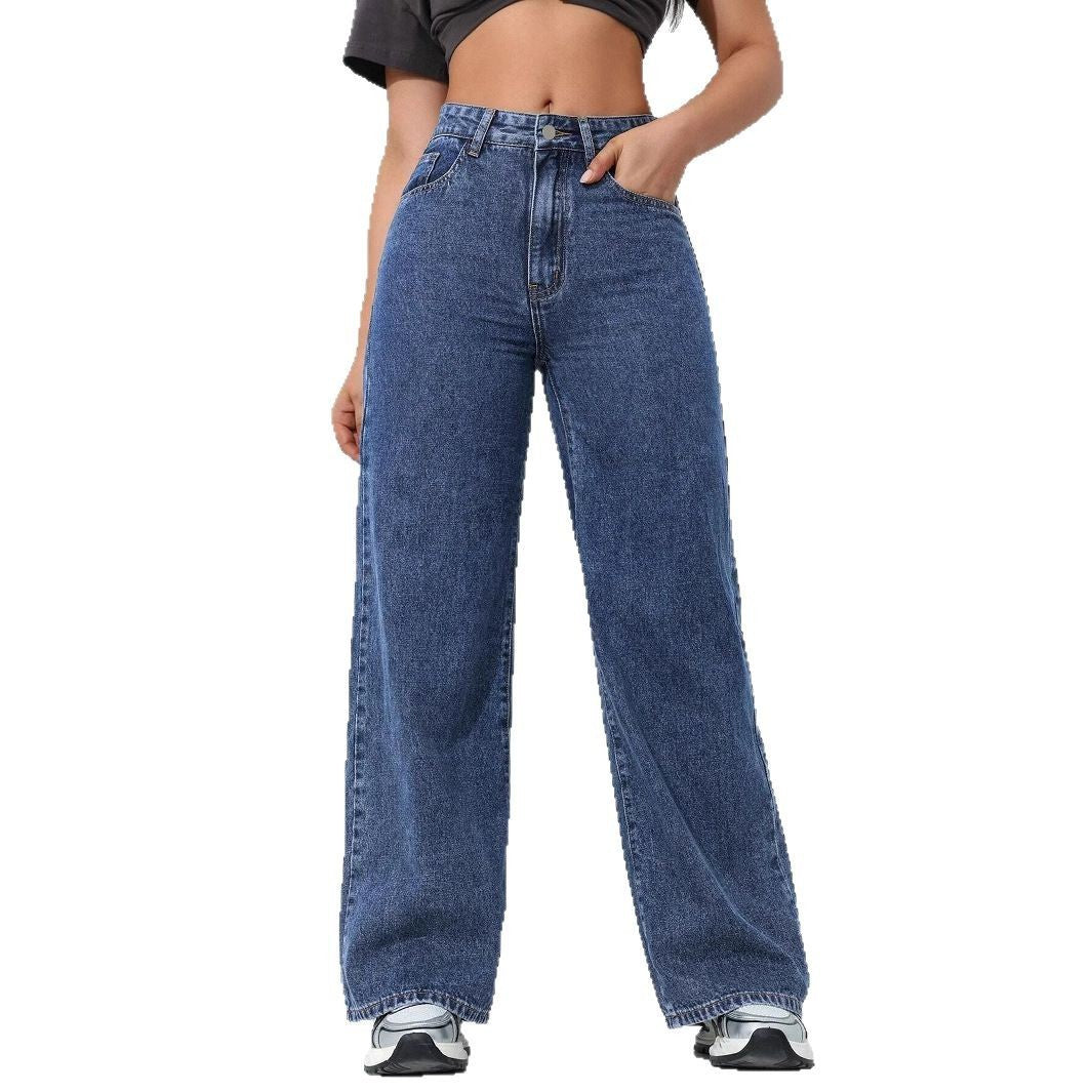 Pantalon de jean à jambes larges à jambe large et lâche détendue pour le confort