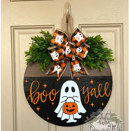 Southern -thema "Boo y'all" Ghost krans Halloween -decoratie