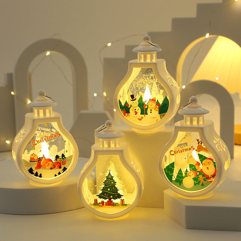 Christmas Themed Snowglobe Style Lamp with LED Light