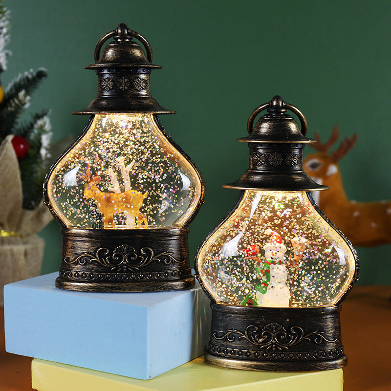 Cute Old Fashioned Christmas Snowglobe with Iron Wrought-Look-Theone Apparel