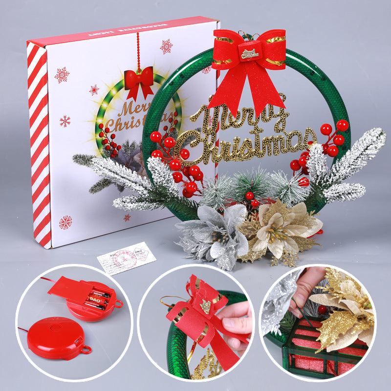 Festive Miniature 30 Centimeter Christmas Wreath Door Hanging Decoration-Theone Apparel