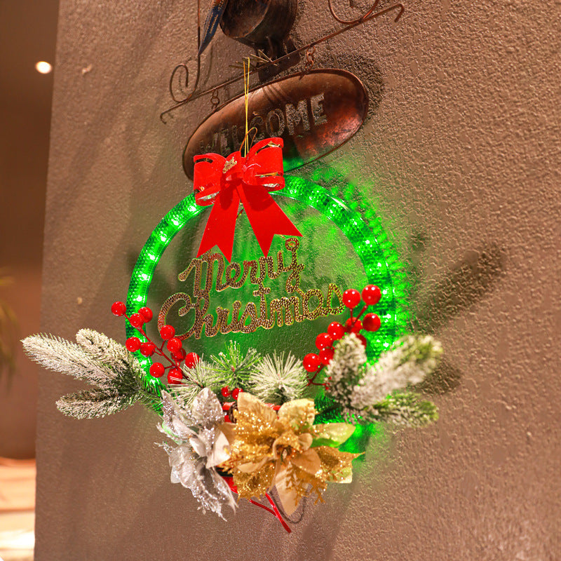 Festive Miniature 30 Centimeter Christmas Wreath Door Hanging Decoration-Garland 1-Theone Apparel