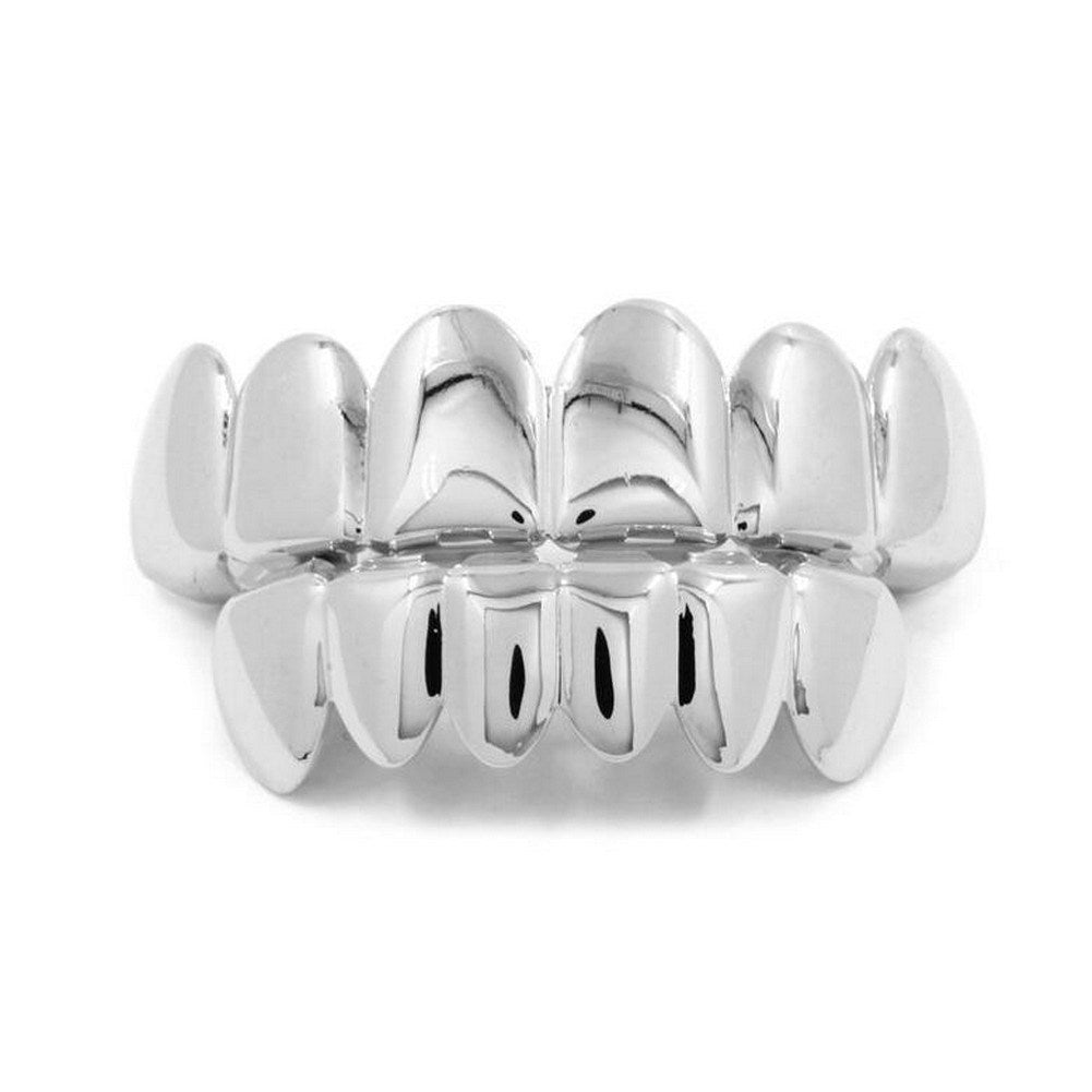 Haloween Gold Vampire Teeth Prop for Decorations and Gifts-Sharp silver-Theone Apparel