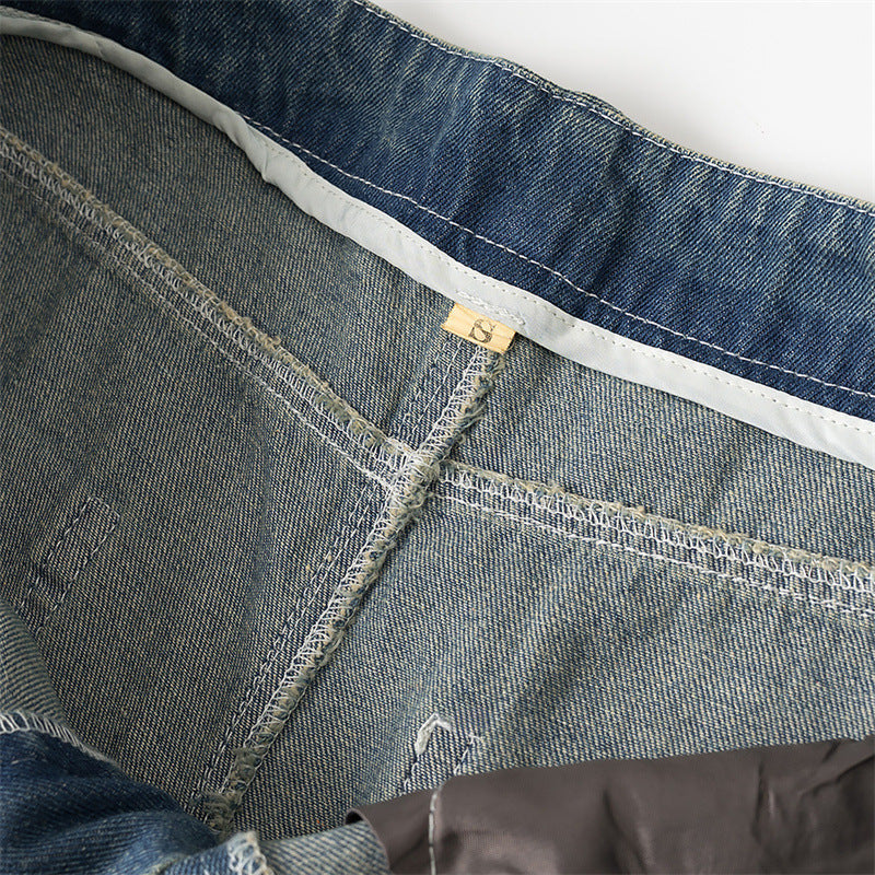 High-Waist Fashion Jeans with Diamond Patterned Accents-Theone Apparel