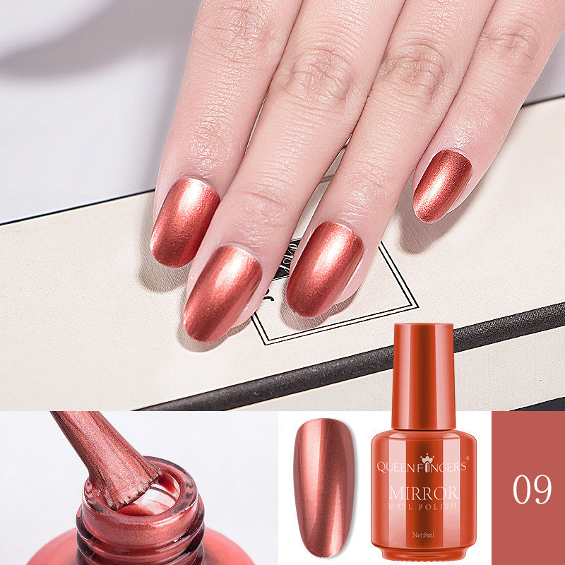 Metallic Nail Polish with Mirror Sheen in Multiple Colors-Amber gold-Theone Apparel