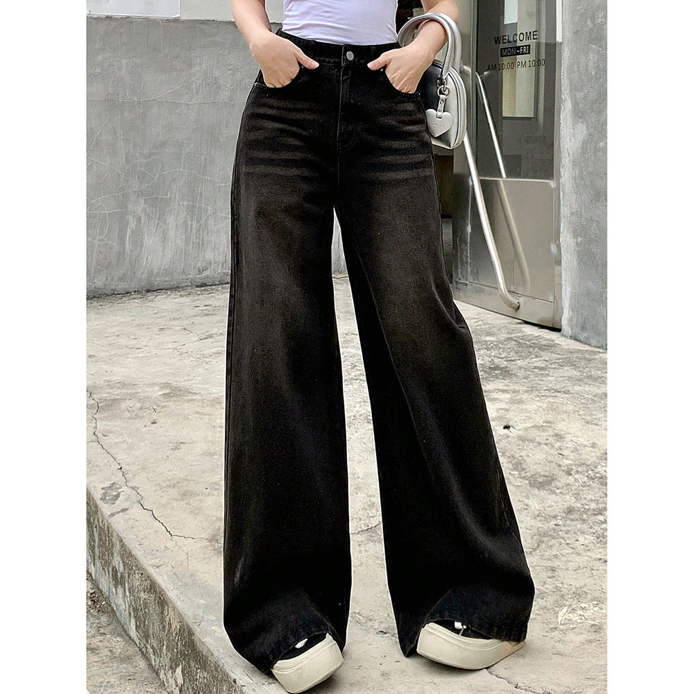 Branded Retro Wide-Leg Jeans for Modern Street Statements
