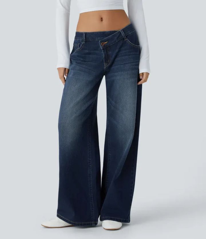 Jeans retos da cintura alta com talento europeu-americano