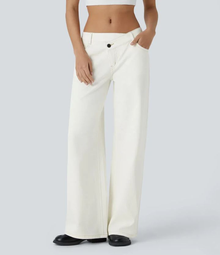 Jeans retos da cintura alta com talento europeu-americano