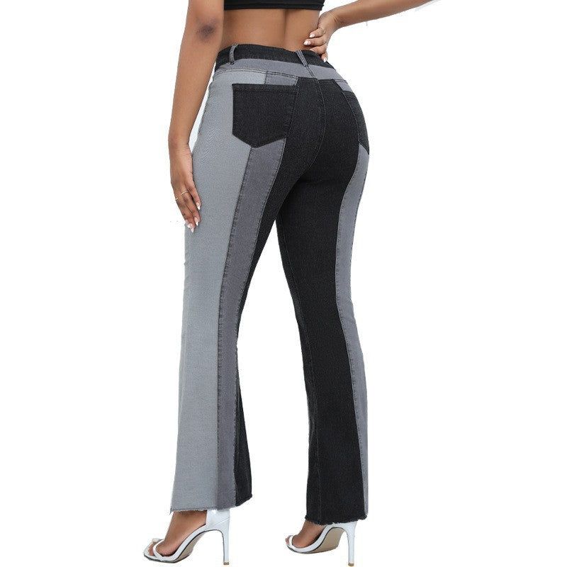 Jeans com fundo de sino com giro de perna larga retro