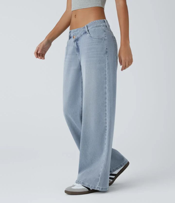 Jeans retos da cintura alta com talento europeu-americano