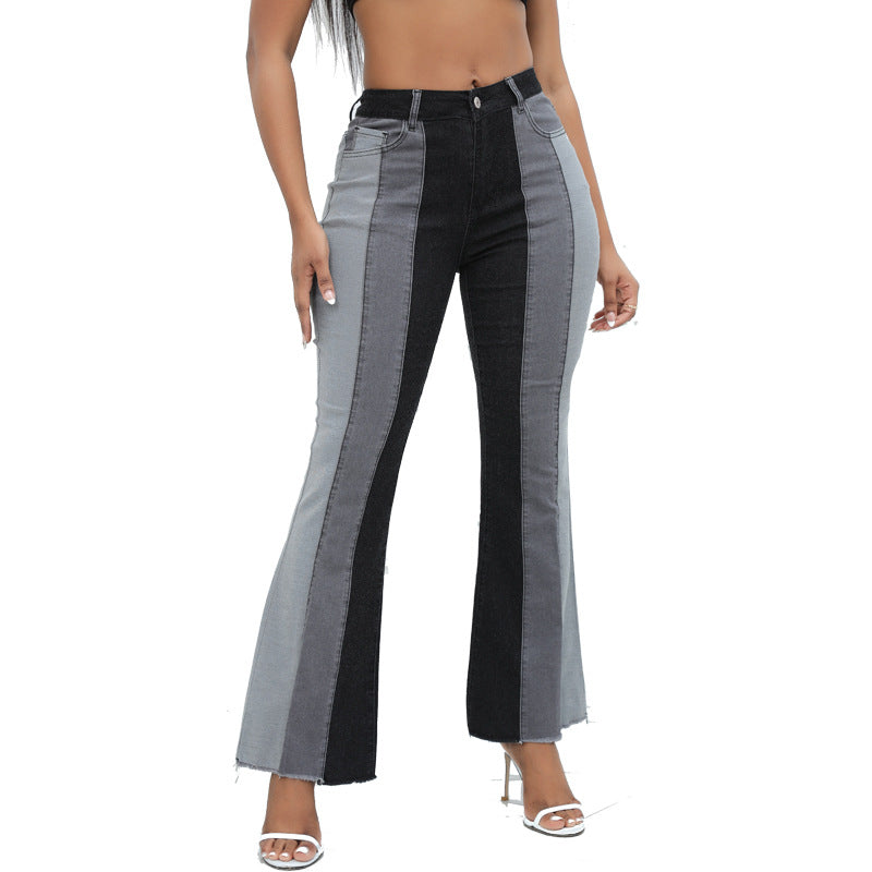 Jeans com fundo de sino com giro de perna larga retro