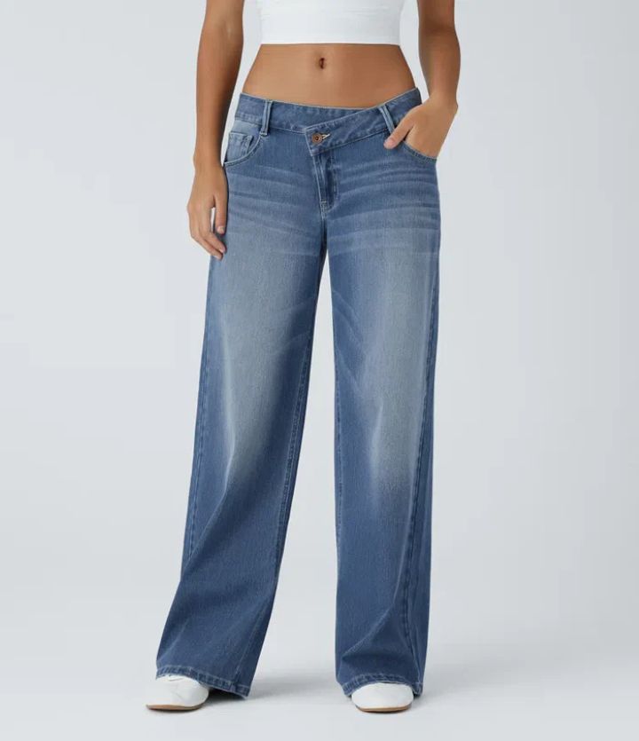 Jeans retos da cintura alta com talento europeu-americano
