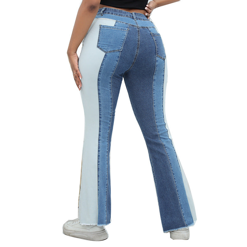 Jeans com fundo de sino com giro de perna larga retro