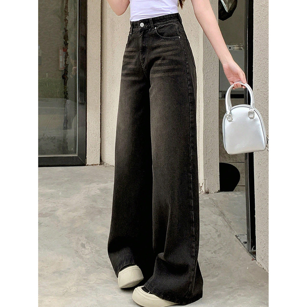 Branded Retro Wide-Leg Jeans for Modern Street Statements