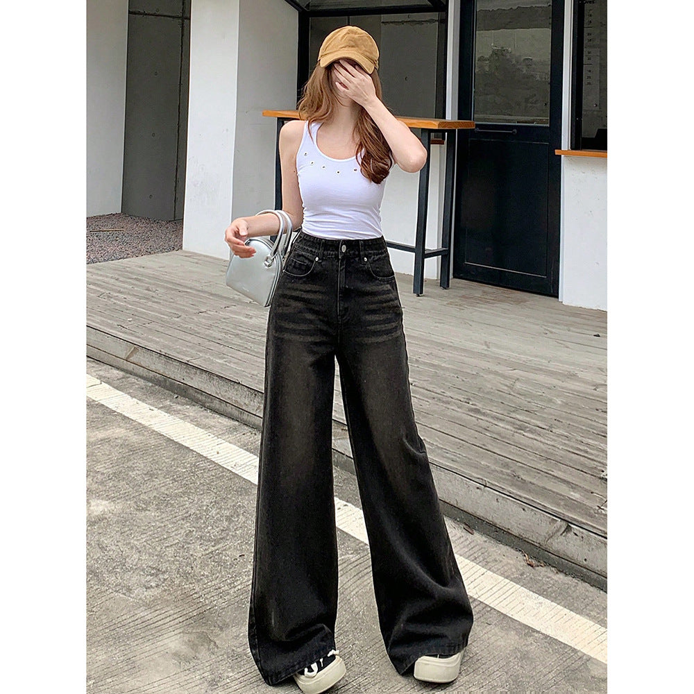Branded Retro Wide-Leg Jeans for Modern Street Statements