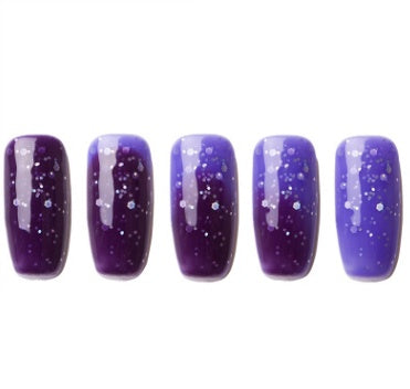 Ombre kleur korte stompe kist nagels in verschillende kleuren