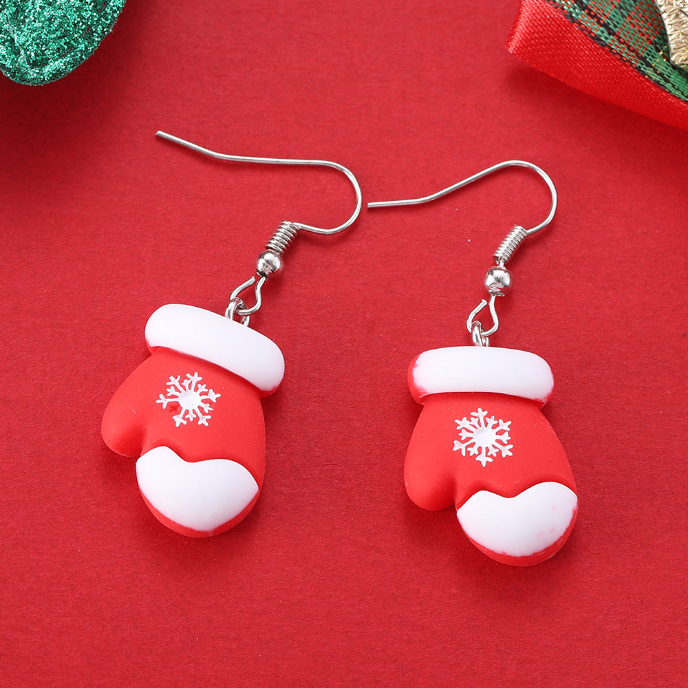Playful Novelty Fish-Hook Christmas Dangle Earrings for Women & Kids in Assorted Styles-Christmas Gloves-Theone Apparel