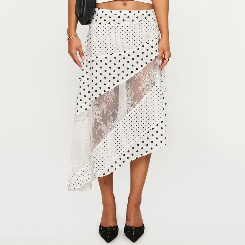 Retro Low Waist Floral Print Skirt For Vintage Charm-White-Theone Apparel