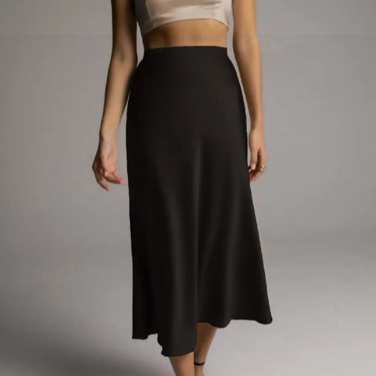 Sheath Fishtail A-Line Mid Skirt With Elegant Flow-Theone Apparel