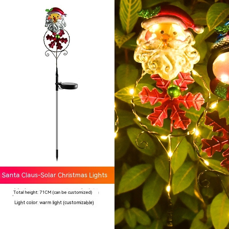 Solar Powered LED Christmas Yard Decoration Posts in Various Styles-Santa Claus-Theone Apparel