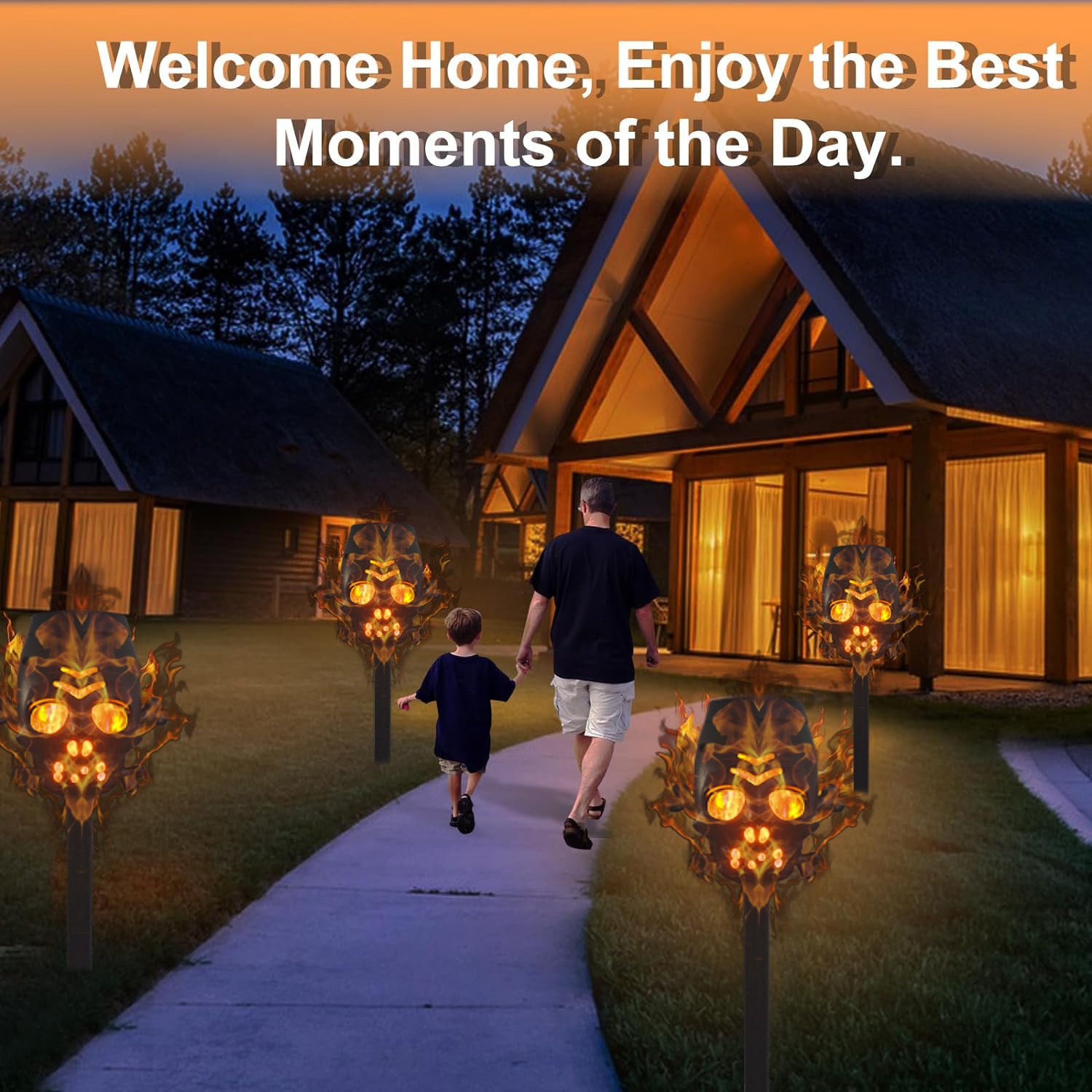 Spooky Colorful Skull LED Solar Light Yard Post Decoration-Theone Apparel