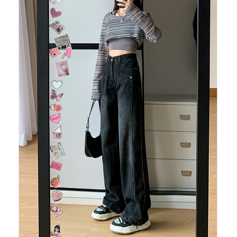 Jeans unisex lavados para la comodidad en forma de pera