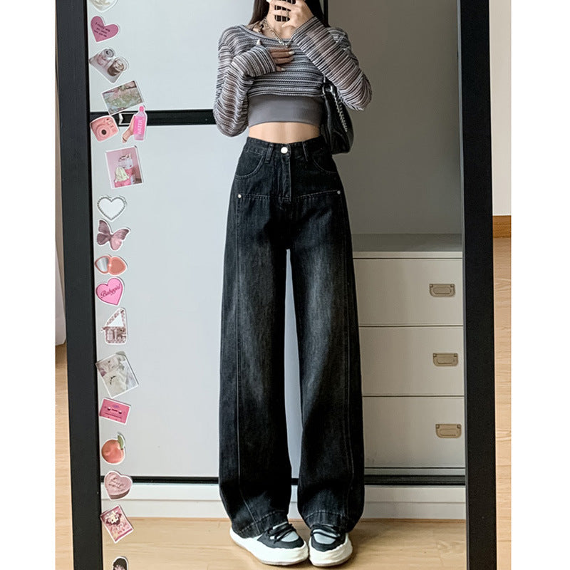 Jeans unisex lavados para la comodidad en forma de pera