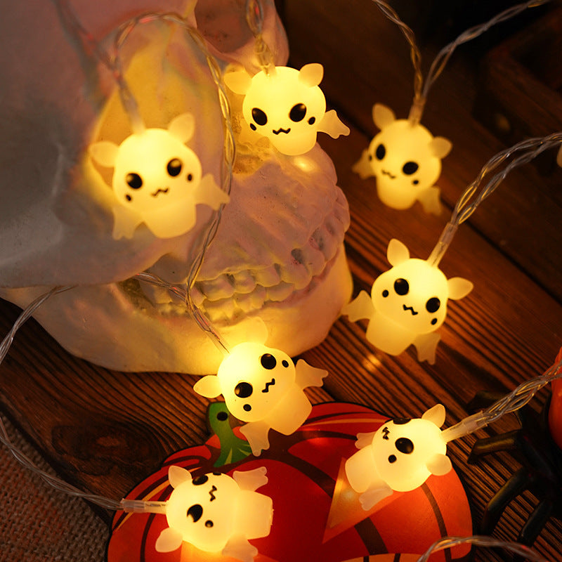 Whimsical Pumpkin Patch Orange String Lights for Halloween-Bat-Theone Apparel