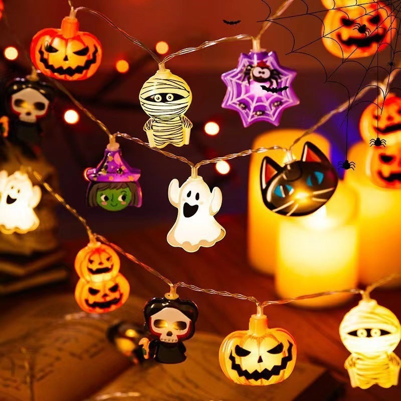 Whimsical Pumpkin Patch Orange String Lights for Halloween-Mixed Style-Theone Apparel