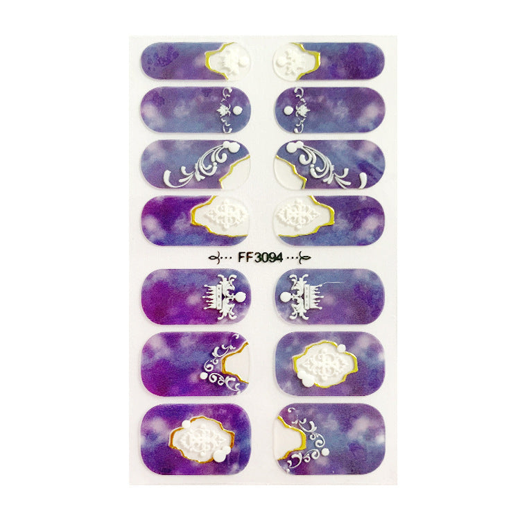 Women's Gemstone Inspired Almond Shaped Nails Stickers in Multiple Colors-M-Theone Apparel