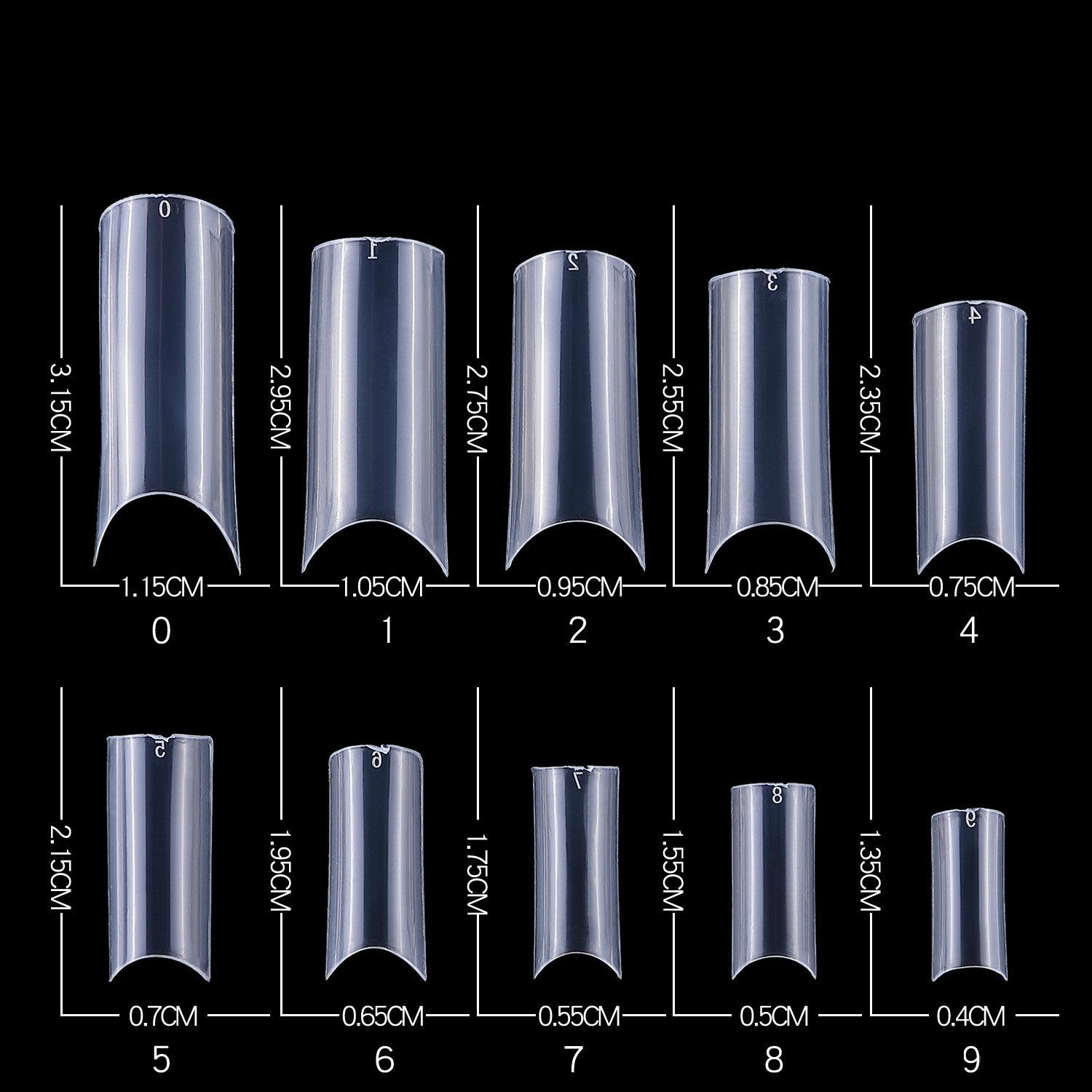 Women's Long Transparent Fake Nail Base for Sculpting and Painting-Theone Apparel