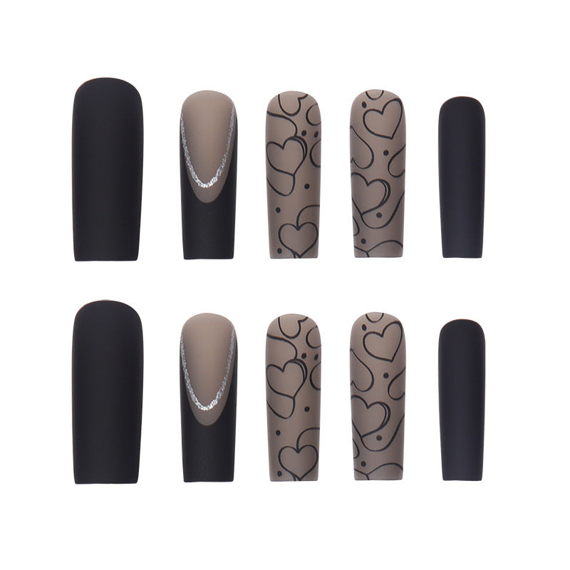 Women's Transparent Black Lace Nail Set for DIY Manicures-Theone Apparel