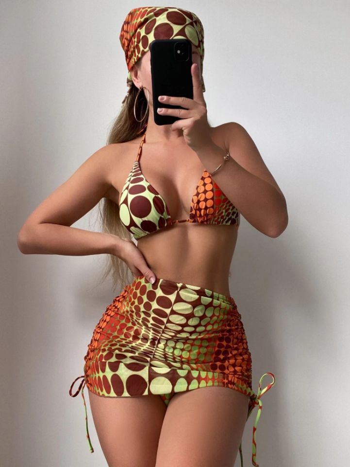 Women's Two Piece Retro Style Bikini Skirt Set-Theone Apparel